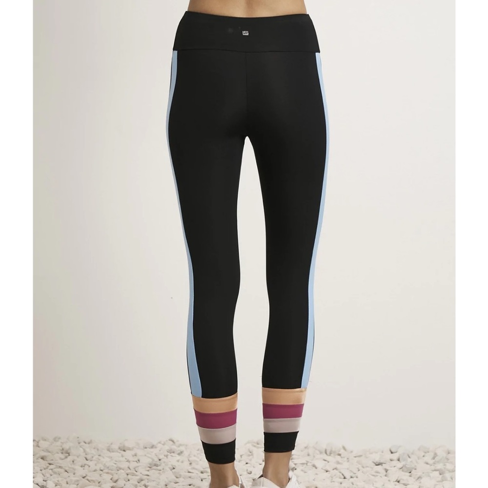 Lanston Sport Streak Stripe Leggings SZ S EUC - Picture 3 of 4